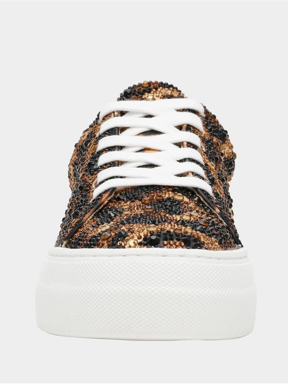 đBetsey Johnson Sidny Leopard Rhinestone Embellished Platform Sneakers-NIB-SZ 10 - Picture 4 of 15